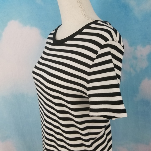 Calvin Klein Stripe Tee Dress Logo Front - Medium  NWT - Picture 8 of 9